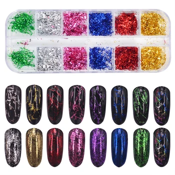 

1 Box Aluminum Foil Flakes Magic Mirror Powder Glitter Sequins For Nails Chrome Strip Slice DIY Manicure Nail Art Decorations