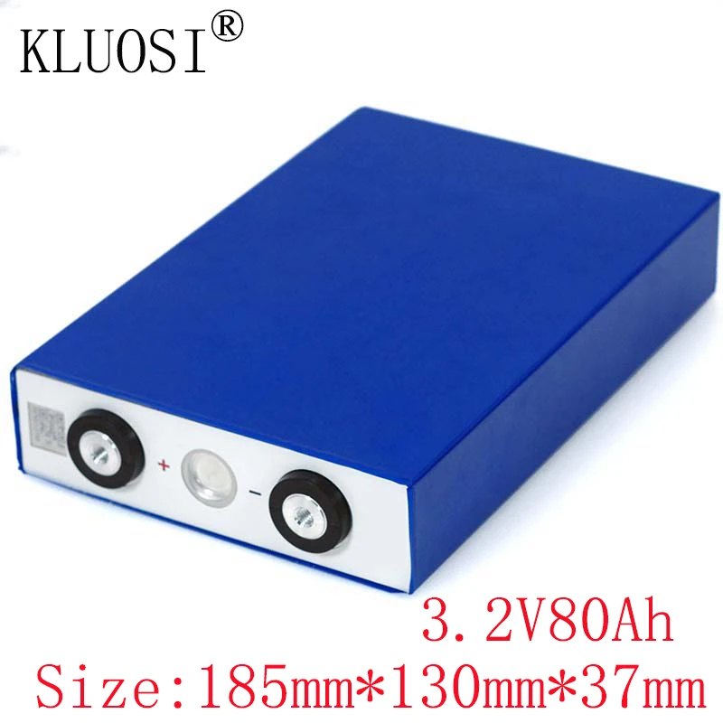 

KLUOSI 3.2V 80Ah Battery LiFePO4 Lithium Iron Phospha Large Capacity 80000mAh for Motorcycle Electric Car Motor Batteries