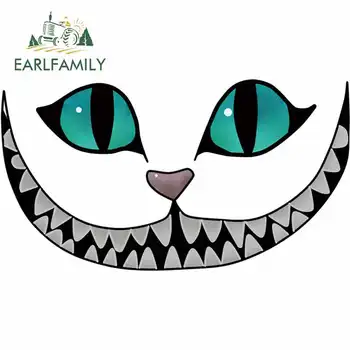 

EARLFAMILY 13cm x 7.2cm For Cheshire Cat Fine Car Stickers Interesting Pattern Decal Occlusion Scratch Waterproof Vinyl Material