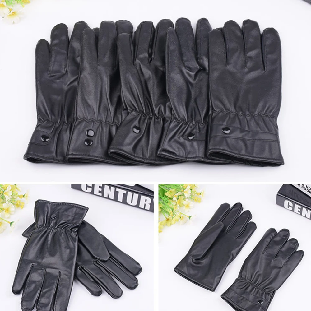 Зимние лыжные перчатки на молнии мужские уличные Thinsulate черные перчатки из искусственной кожи теплые зимние перчатки