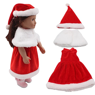 18 дюймов американский платье куклы с повязкой на голову с бантом Новая мода печатных длинными Рождественская юбка для женщин бэби долл одежда, Размеры: 43 см для ухода за ребенком для мам девочка кукла - Цвет: CL-0004