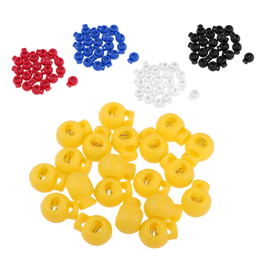 20 Pcs Shock Cord Stopper Metal Spring Lock End Toggle Fastener for Suitcase Clothes Luggage Backpack Bag