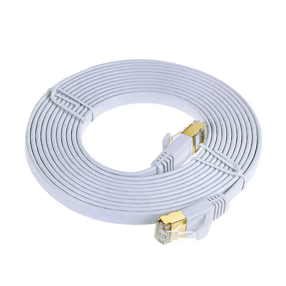 Ethernet кабель 5 м Cat7 черный белый зеленый синий RJ 45 Lan STP RJ45 сетевой патч корд для