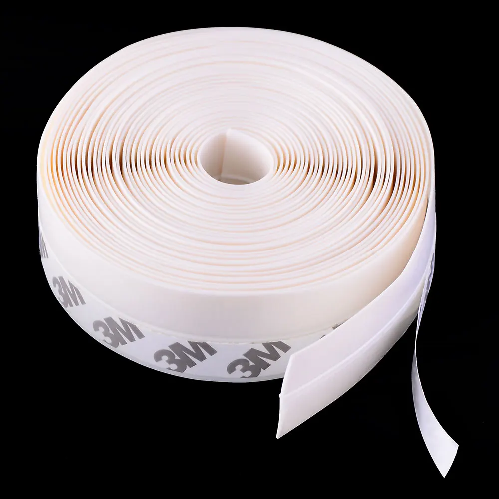 3M self-adhesive sealing strip Soundproofing door seal silicone window seal Draught Dust Insect weatherstrip 25MM - Цвет: Белый