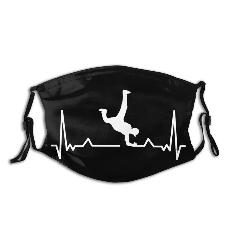 Heartbeat Breakdance Non-Disposable Face Mask Dance Dancer with Filters Dustproof Protection Cover Respirator Mouth Muffle | Аксессуары