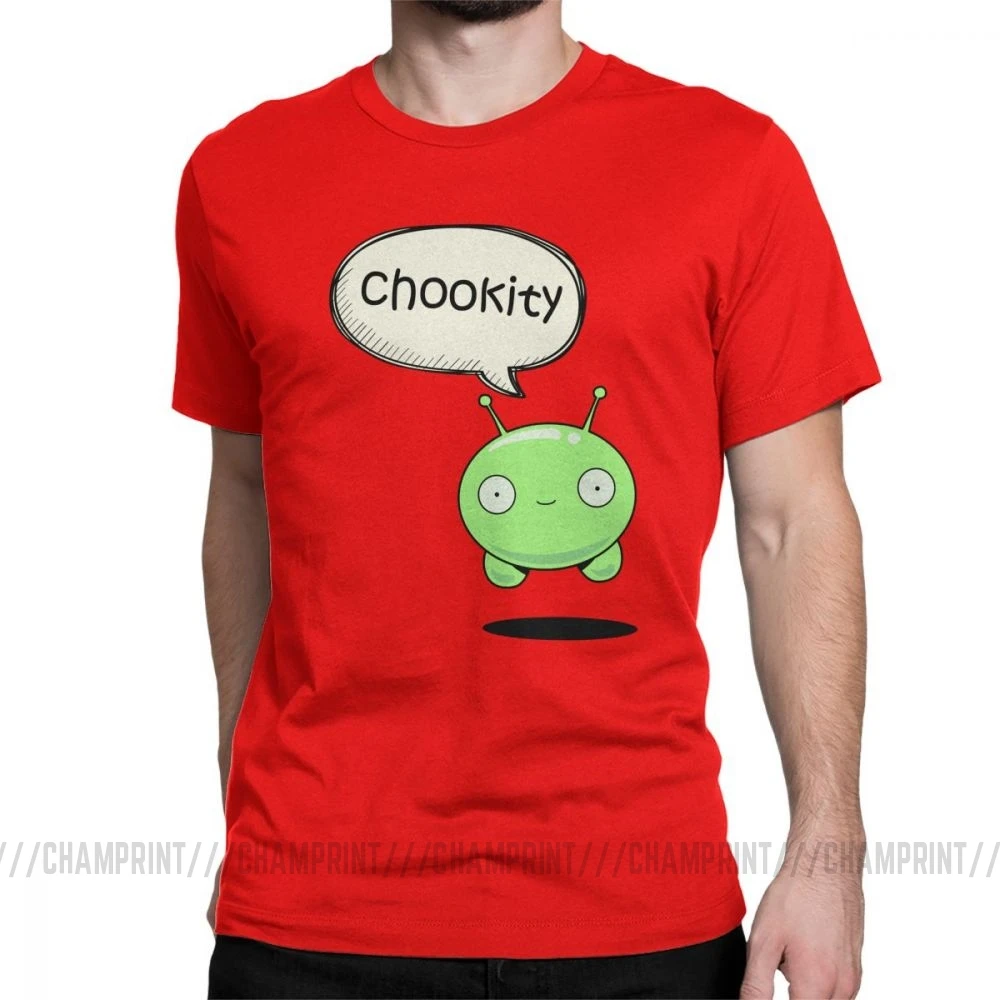 Мужская футболка Chookity Mooncake, Moon Cake Final Space Crazy, топы с круглым вырезом и коротким рукавом, чистый хлопок, футболка с принтом, футболка размера плюс - Цвет: Красный