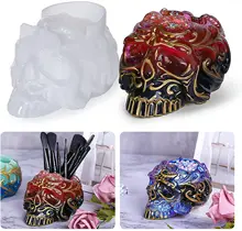 Skull Storage Jars Resin Molds, Skull Box Silicone Molds for Resin Casting, Resin Jar Moulds for Jewelry Candy Container Box