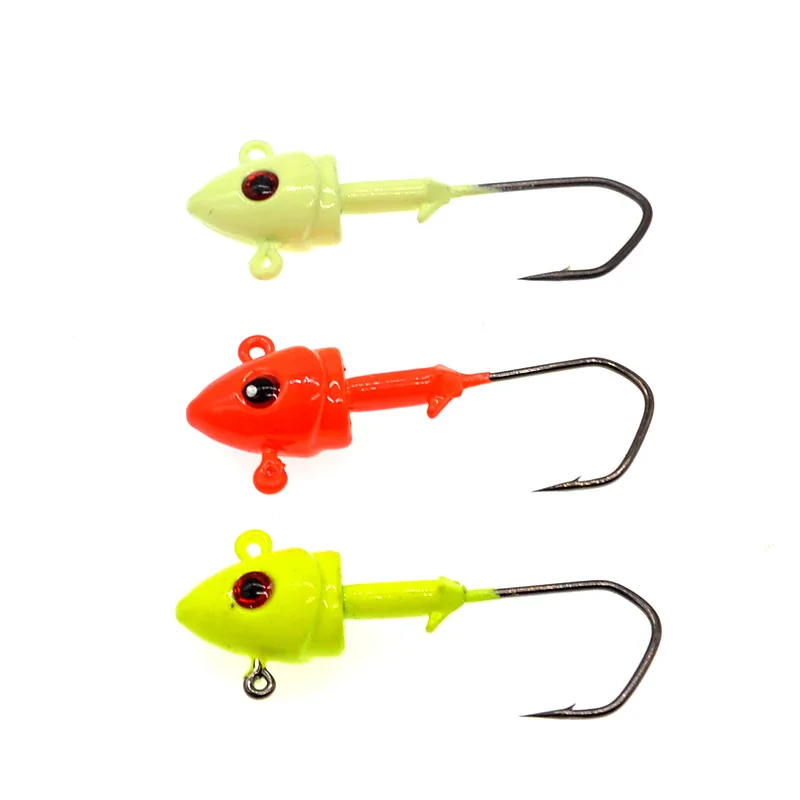 Simulation Fish Jig Head Hook Soft Bait Worm Fishing Hooks  7g/10g/14g/21g/28g Jigs Lure