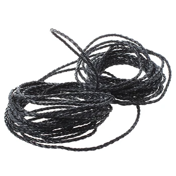 

New 9m Black Braided Leather Necklace Cord String DIY 3mm