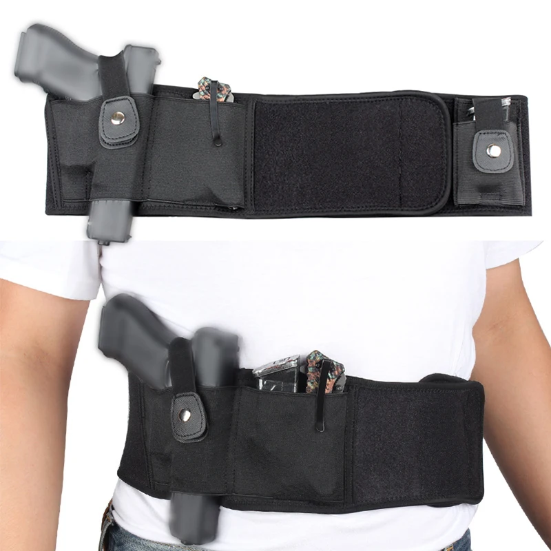 Concealed Carry Adjustable Tactical Belly Band Gun Holster Under Cover Elastic 