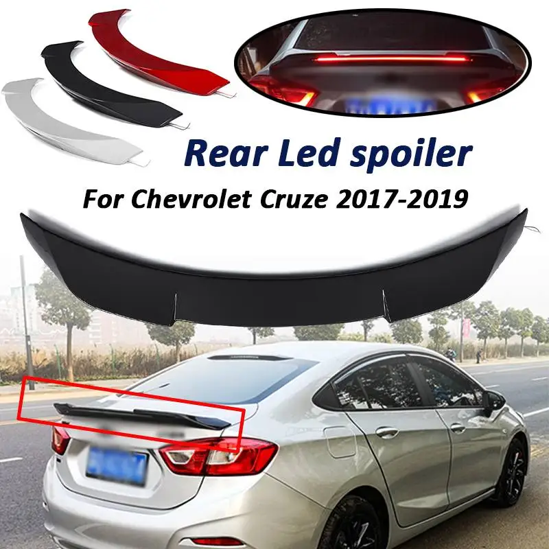 Спойлер для Chevrolet для Cruze- светодиодный светильник ABS Материал заднее крыло праймер цвет задний спойлер