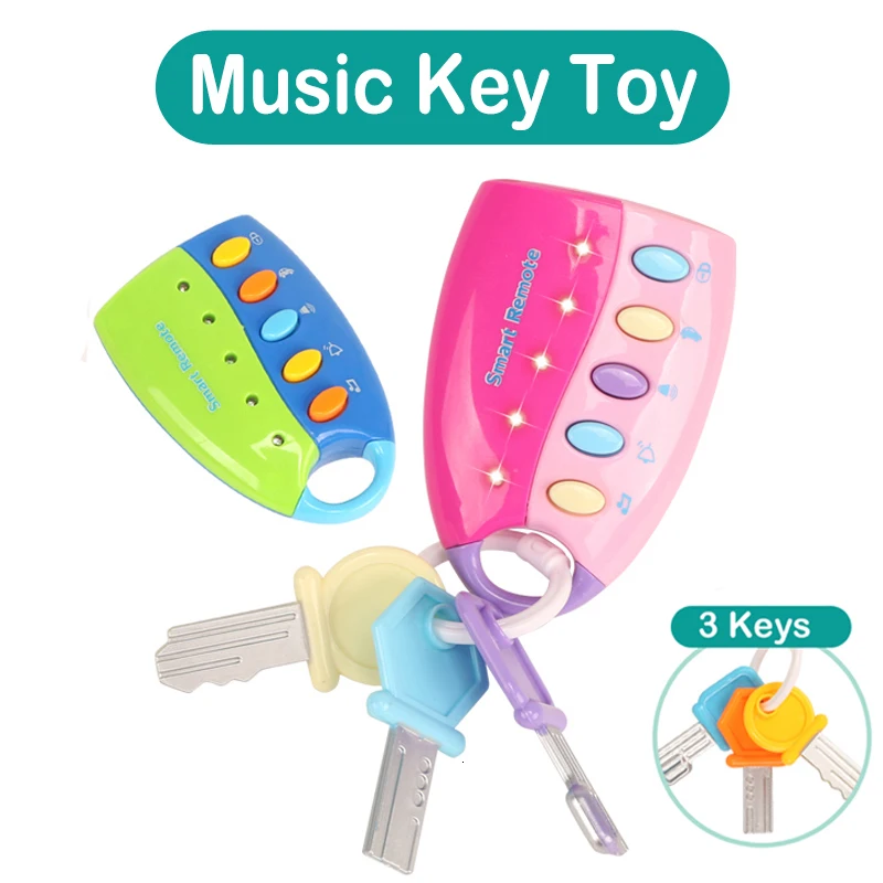 

Baby Musical Flash Key Toy Colorful Smart Remote Car Voices Vocal Pretend Play Music Early Educational Toys For Children Gift