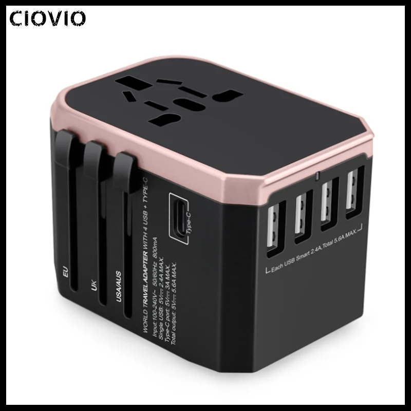 CIOVIO 1 шт. многофункциональная вилка для преобразования в путешествии, многострановая вилка для преобразования питания, адаптер для куба