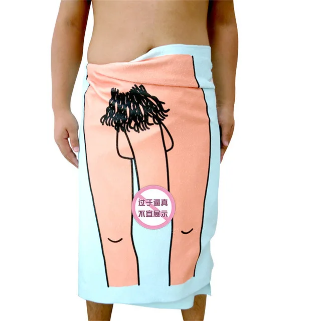 Сексуальное мужское банное полотенце из микрофибры с мультяшным рисунком, забавное креативное полотенце с принтом для ванной комнаты, для путешествий и спорта, подарочные полотенца - Цвет: white