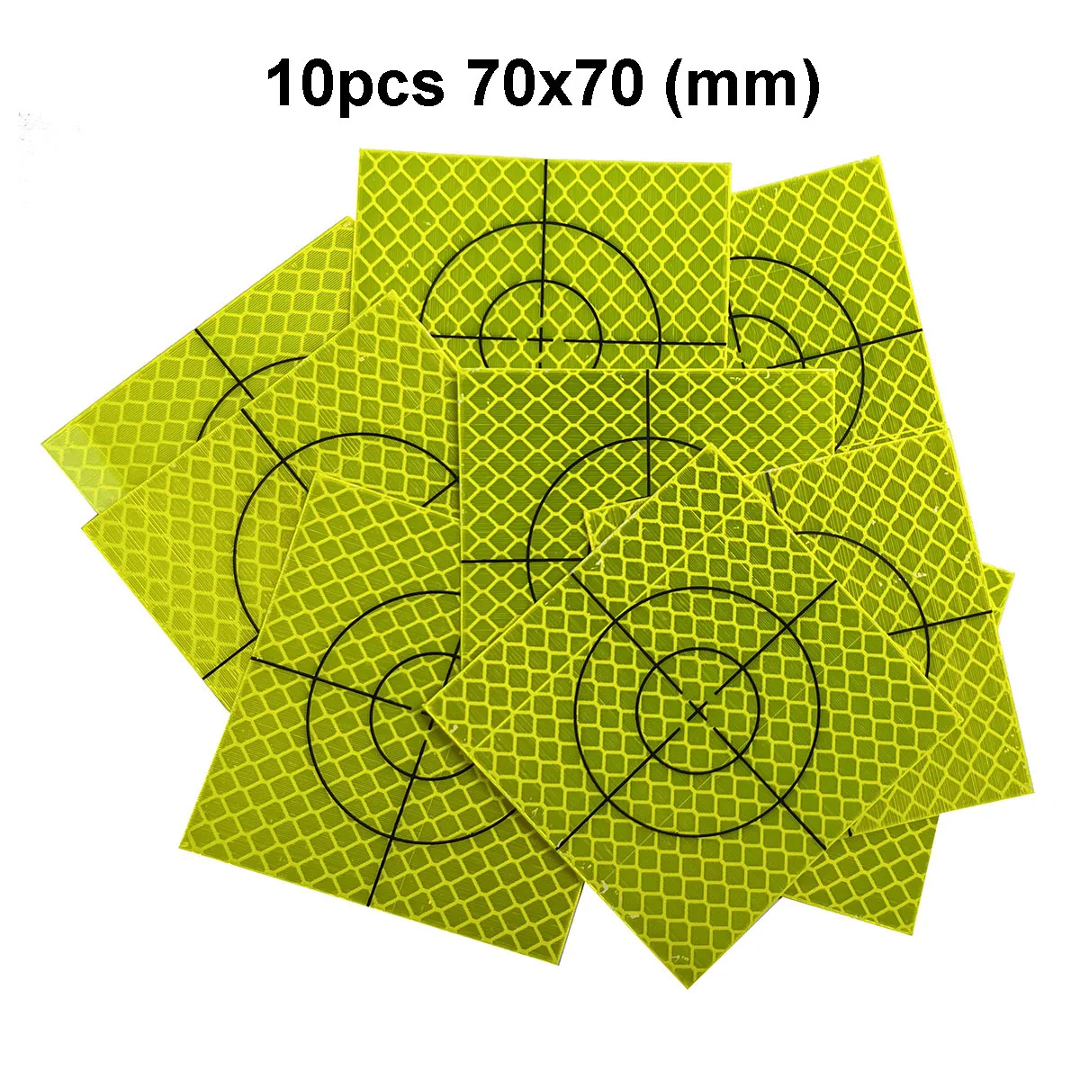 

10pcs Fluorescent yellow-green Reflector Sheet 70 x 70 mm ( 70x70 ) Reflective tape target for total station Self-adhesive