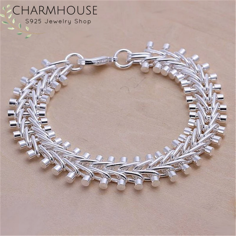 Charmhouse серебряные браслеты для женщин рыбья кость цепь браслет и браслеты женский браслет модное украшение на запястье