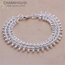 Charmhouse серебряные браслеты для женщин рыбья кость цепь браслет и браслеты женский браслет модное украшение на запястье