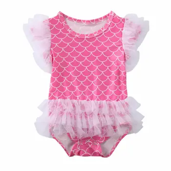 

Pudcoco Newbron Baby Kids Swimwear Baby Girls Mermaid Bathing Suit Bow Bikini Swimsuit Pink Swimming Costume