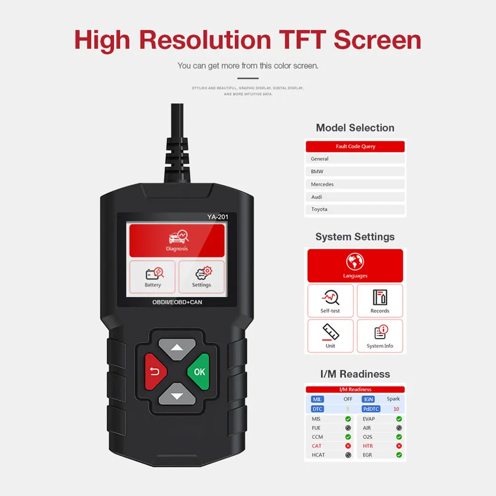 OBD2 автомобильный считыватель кодов OBD2 сканер Creader многофункциональный диагностический инструмент для автомобиля