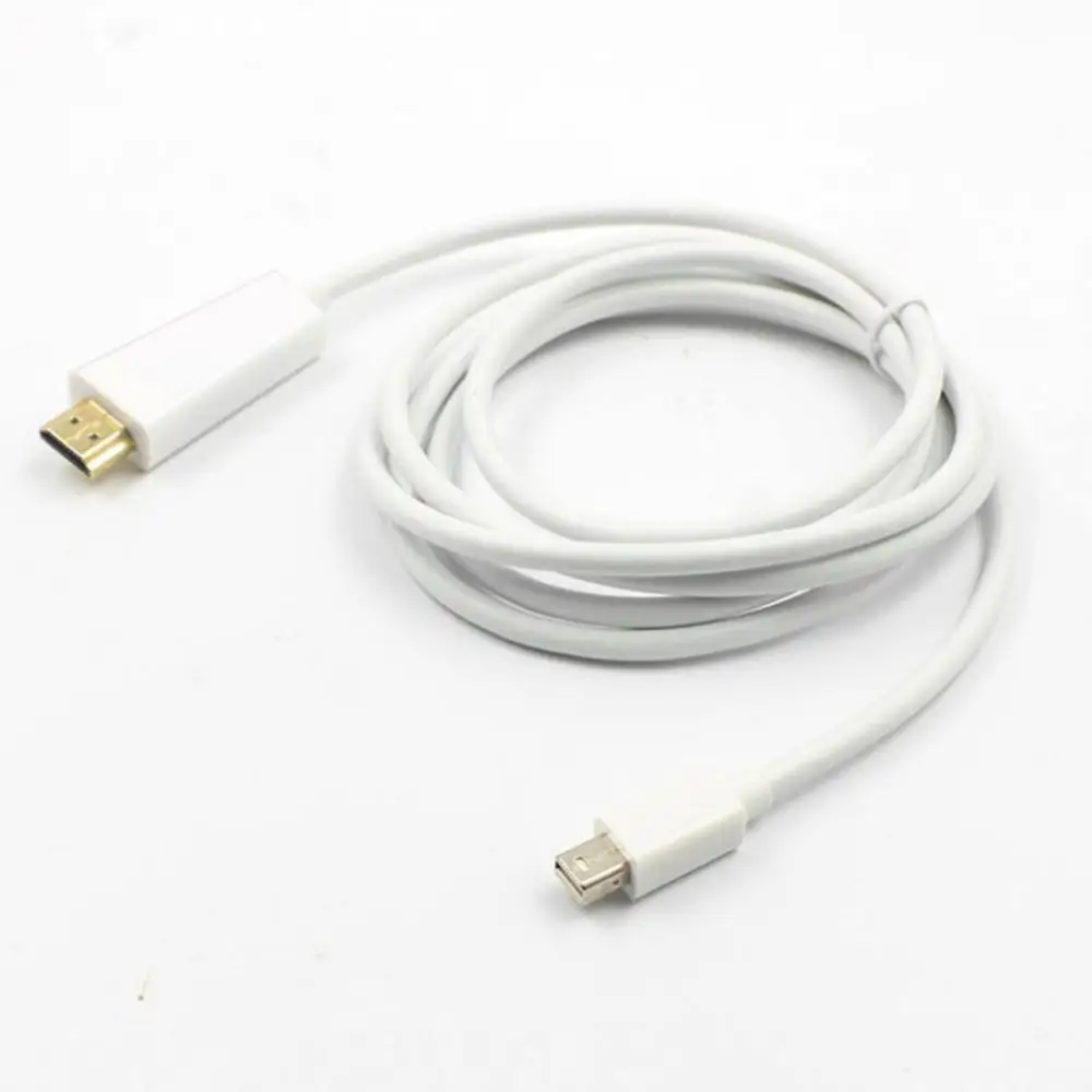 White 1,8 м Мини DP к HDMI кабель мужчин и женщин Thunderbolt DisplayPort к HDMI конвертер для Macbook Pro Air кабель проектора - Цвет: White