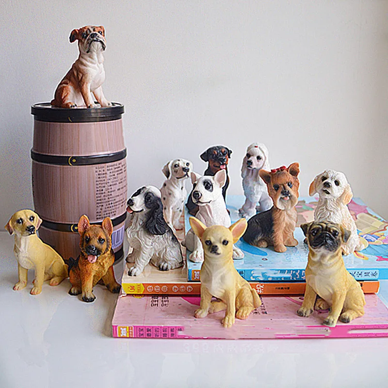 

12 Pcs Miniature Dog Puppy Resin Craftwork Decorations Dollhouse Decoration Pet decorations home decoration accessories