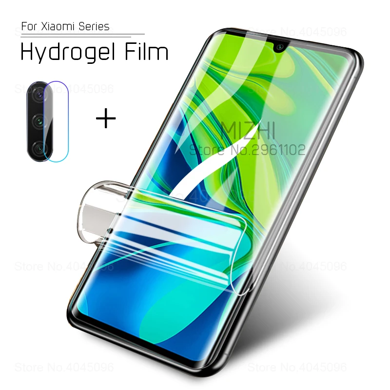 2 в 1 Гидрогелевая пленка для xiaomi mi 9t pro a3 a2 9 lite se note 10 cc9 Защитная экрана камеры poco f1