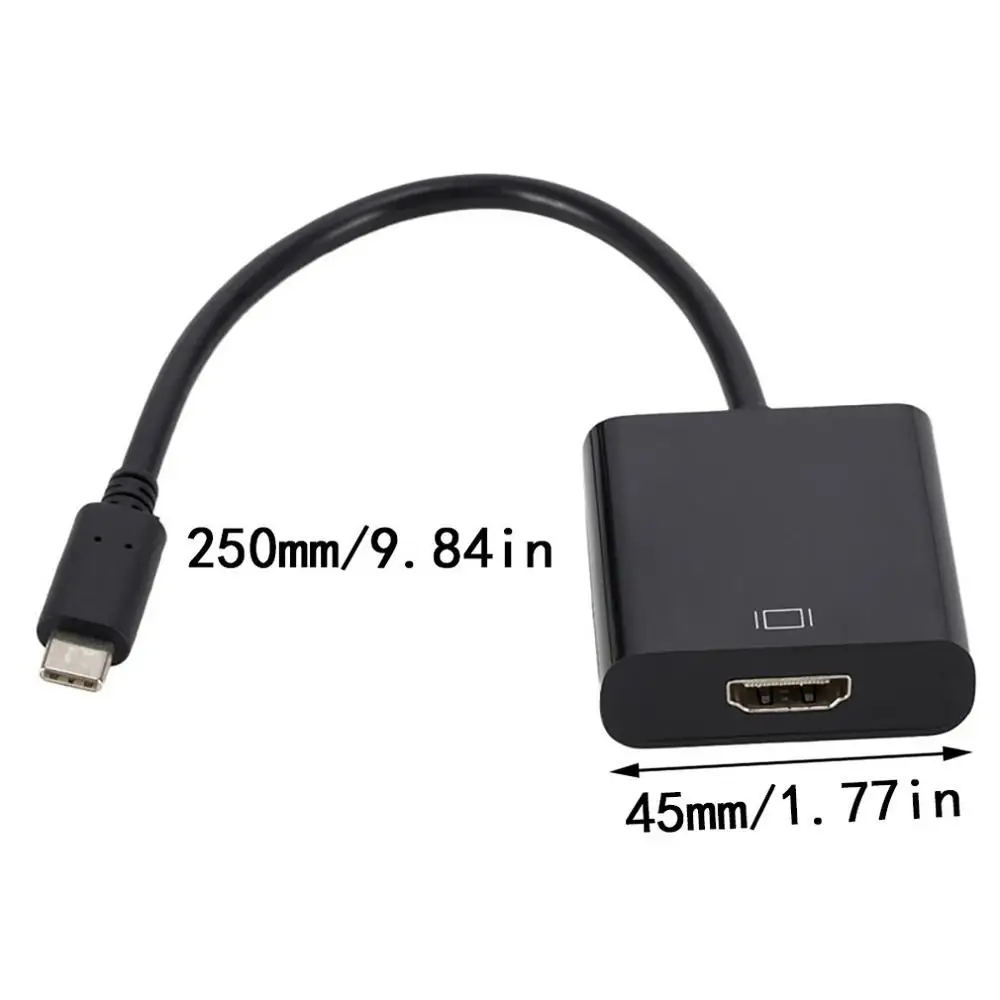 Прочный тип-C USB 3,1 кабель адаптер мужчин и женщин USB-C видео конвертер для ПК для Macbook черный