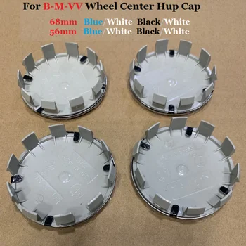 

4x For B-M-VV Wheel Center Hub Caps Cover Badge Emblem Clips Logo 56MM 68MM