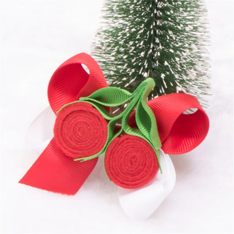 Hair Clip 10 шт./лот, рождественские аксессуары для волос, бант в горошек, вишневая веревка для волос, Детская повязка на голову, повязка на голову, обруч на голову, заколки для волос - Цвет: Hair Clip