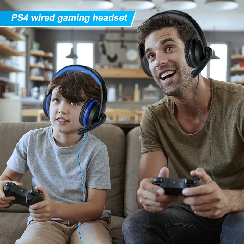 For PS4 Gamer Wired Headphone with Microphone SmartPhone Gaming Headset Music Stereo Helmet Tablet PC Computer Kids Earphone
