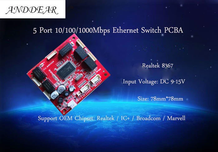 10/100/1000 Мбит/с гигабитный переключатель питания по сети Ethernet сток 5 порт Модуль-коммутатор сетевой коммутатор система безопасности камеры сети