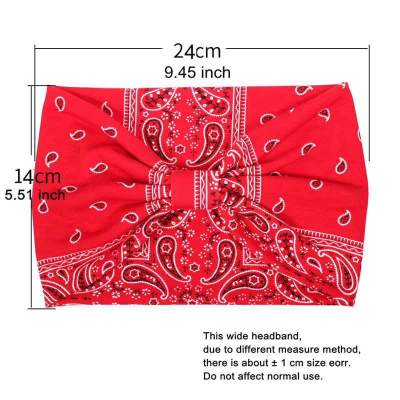 Cashew Cotton Wide Headband for Women Boho Striped Flower Knot Hairbands Solid Turban Headwrap Headbands Girls Hair Accessories
