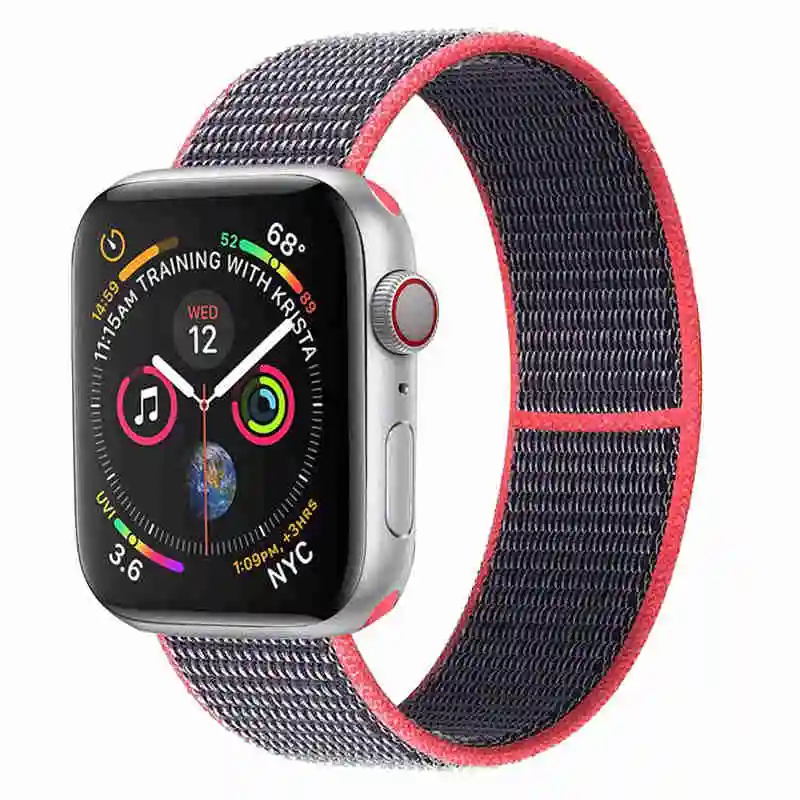 Нейлоновый ремешок для наручных часов Apple Watch 4 серии 3/2/1 38 мм 42 мм из мягкой дышащей ткани, сменный спортивный петля для наручных часов iwatch серии 4 40 мм 44 мм - Цвет ремешка: 6