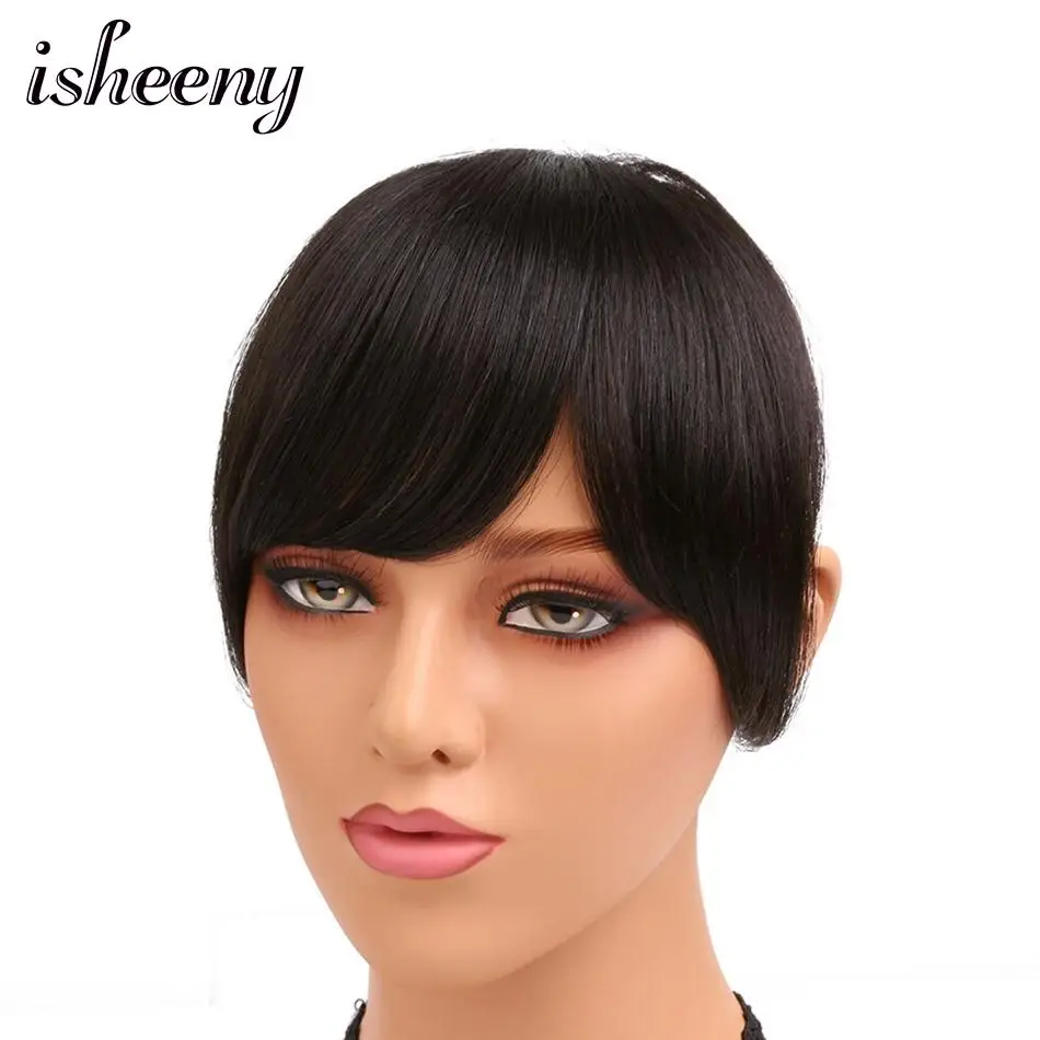 cabelo humano franja reta cabelo pedaço com
