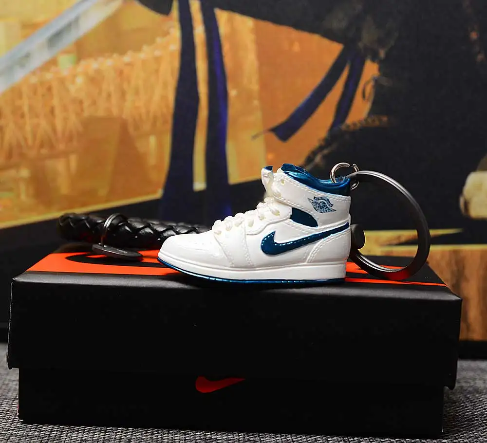 a shoe w rope Дропшиппинг aj1 offwhite Chicago Unc брелок в виде кроссовка Air Jordan 1 3D мини-кроссовки запатентованный спортивный обувной брелок с кроссовком - Цвет: a shoe w rope
