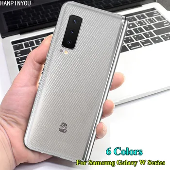 Перейти на Алиэкспресс и купить Для Samsung Galaxy W20 Fold 5G W 2019 2018 задний стикер из углеродного волокна/сетки прочная прозрачная задняя боковая защитная пленка