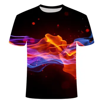 

20203DT shirt flame men's t-shirt casual t-shirt 3D wind pattern flame t-shirt fashion trend flame men's t-shirt clothing