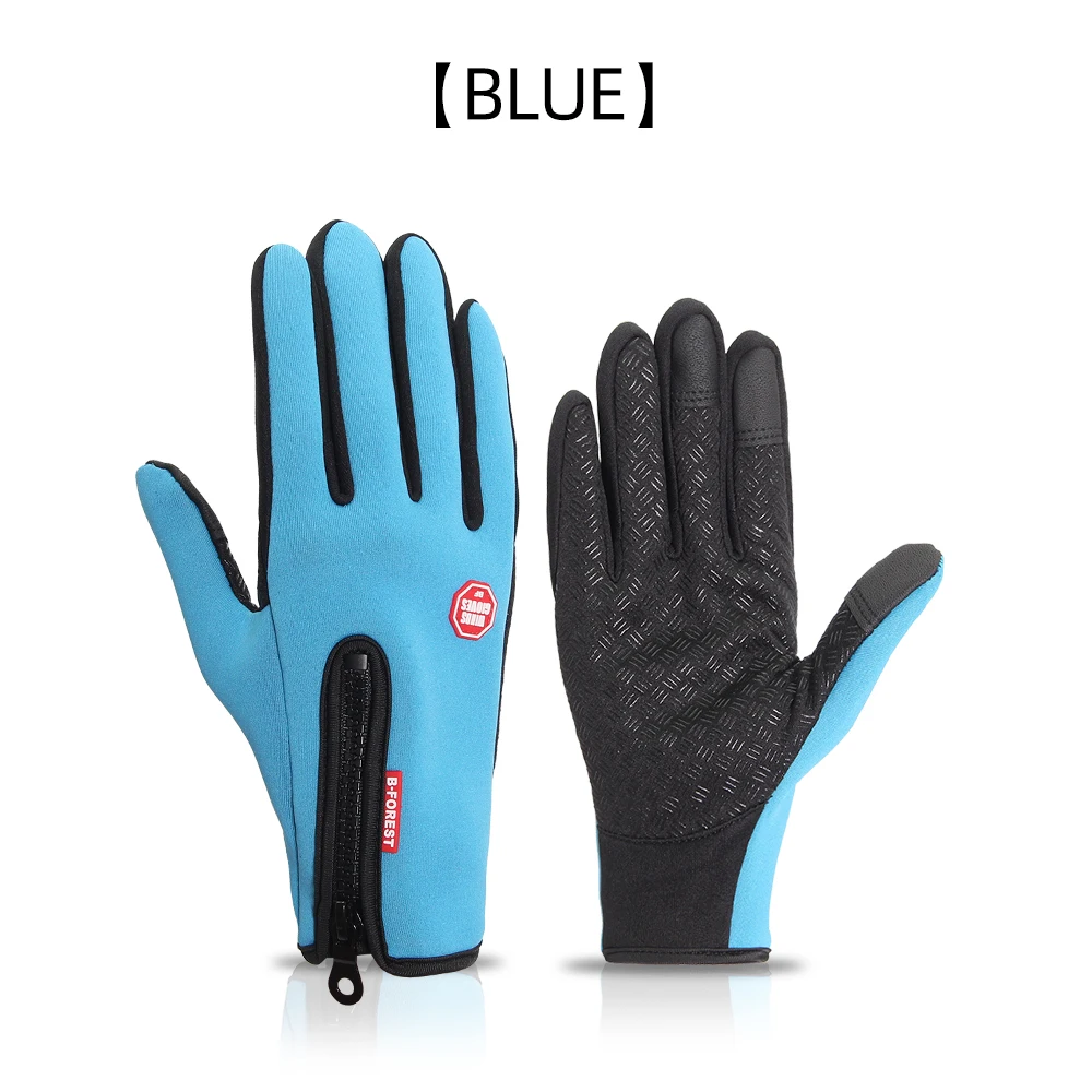 Gants Hiver Vélo VTT Mixte Noir - Écran Tactile Coupe-Vent Étanche