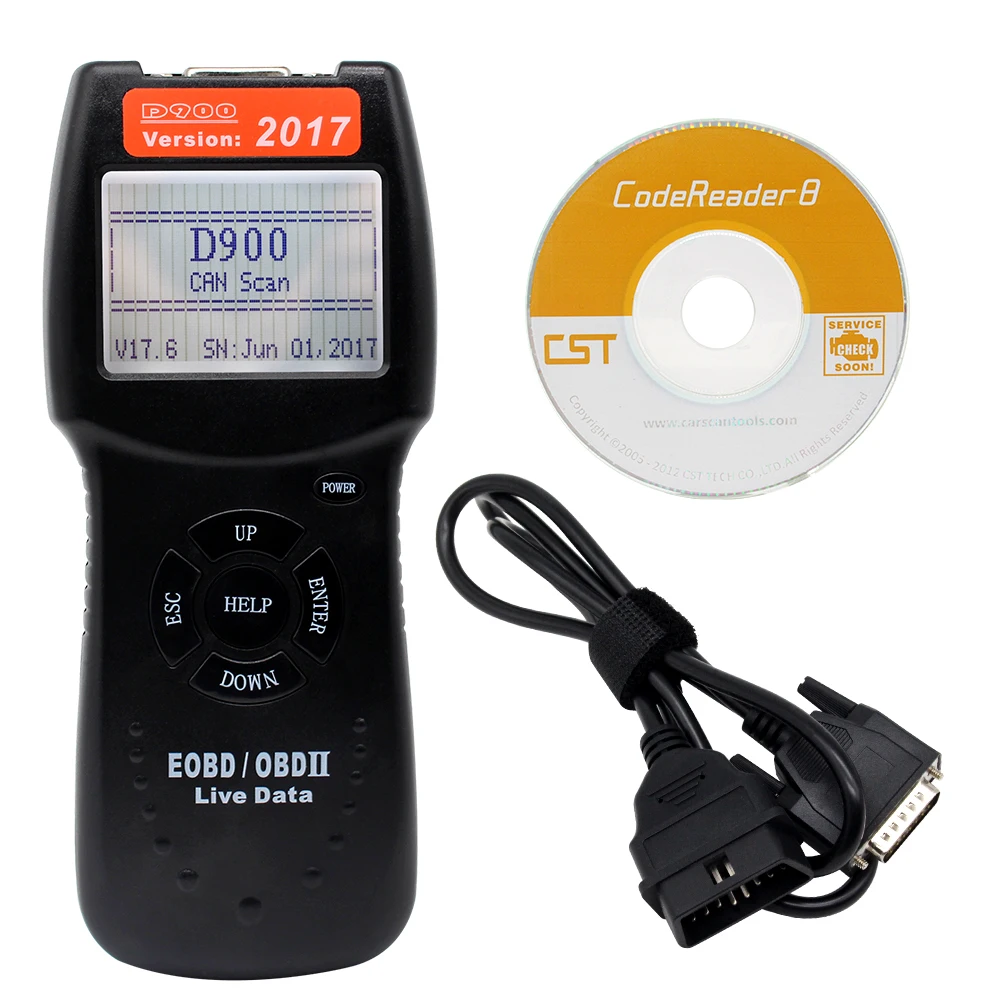 Считыватель кодов OBDII EOBD D900 сканер OBD2 версии 2017 CAN-BUS данные в реальном времени |