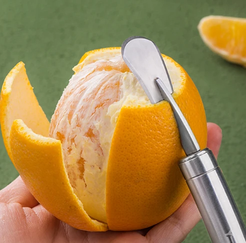 Éplucheur de pamplŒusse orange en acier inoxydable, ouvre-fruits pratique,  couteau à peler, coupe-épluchage, fournitures de cuisine - AliExpress