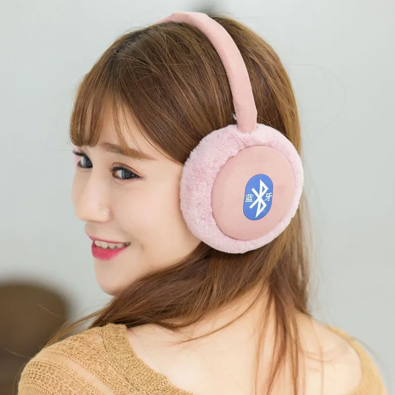 Многофункциональный плюшевые Материал Складной Теплый Bluetooth гарнитура наушники теплые Беспроводной наушники пушистые гарнитура уха зима теплее