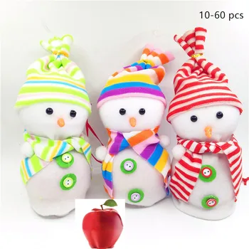 

10-60pcs Christmas Snowman Doll Apple Candy Bag Santa Claus Christmas Eve Gift Bag Children's Bag Packaging Bag Safe Fruit Box