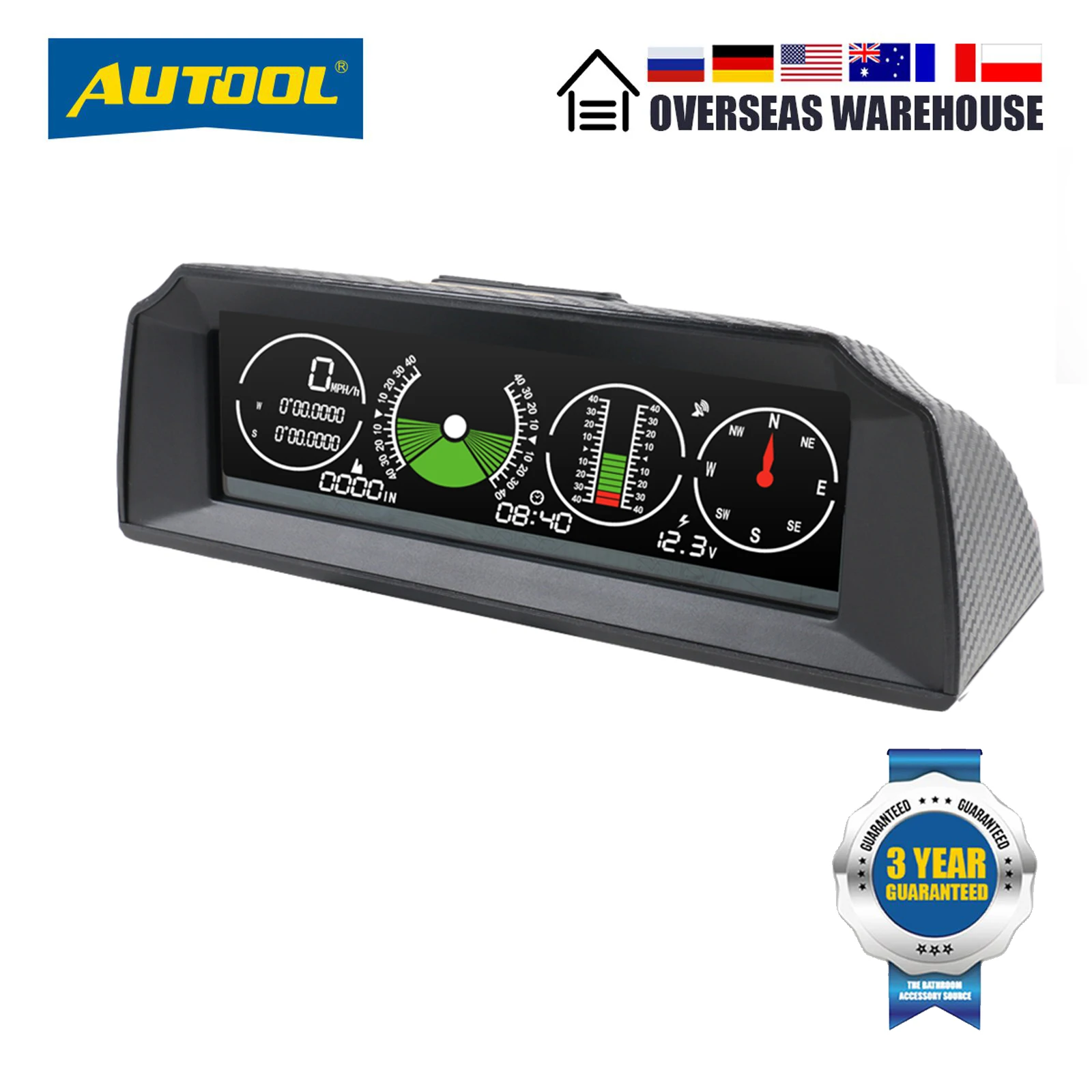 AUTOOL X90 GPS HUD Car Speed Slope Meter Inclinometer Auto 12v General Head-Up Display with Tilt Pitch Angle Protractor Latitude afbeelding