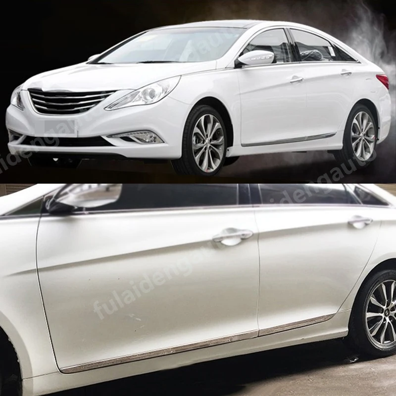 4 шт. для hyundai Sonata MK8 2011- Боковая дверь из нержавеющей стали отделка молдингов аксессуары для стайлинга автомобилей