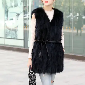 

Long Black White Fur Vests Women Tops Faux Fur Coat Plus Size Sleeveless Vest Cardigan Winter Coats for Women шуба