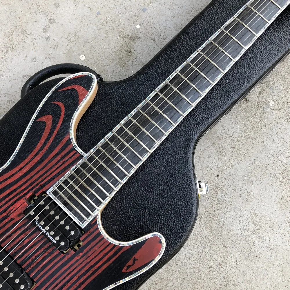 Abalone Mayones 6 или 7 струн электрогитара, гриф из черного дерева, черная аппаратная шея через тело Mayones Guitarra