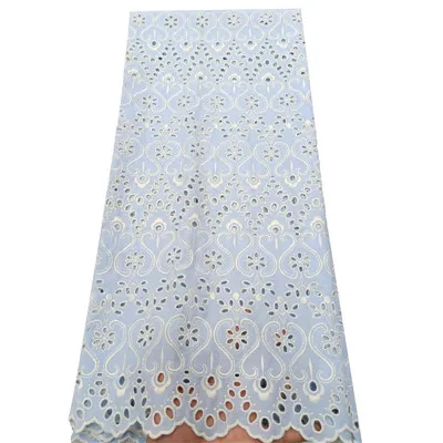 Африканская кружевная ткань модное Африканское хлопковое кружево «швейцарская вуаль» в швейцарском стиле Высококачественная сухая кружевная ткань для популярного дубайского стиля - Цвет: sky blue lace