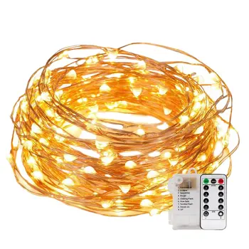 

Fairy lights Copper Wire LED String Lights 10m 100 LEDs Remote For Garland Christmas Tree Wedding Room Decoration