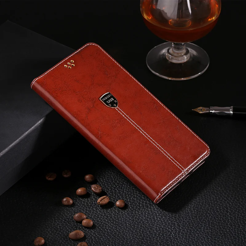 Чехол-бумажник с откидной крышкой для sony Xperia Z5 Compact, роскошный кожаный держатель для карт, с подставкой 360, защитный чехол Carcasa - Цвет: brown