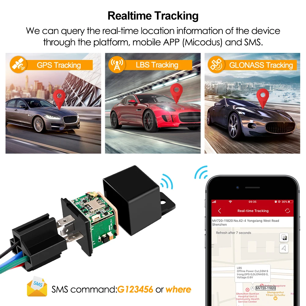 GPS Traceur Corte Óleo de Choque
